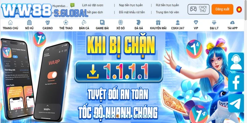 Giao diện trang game dễ sử dụng và vô cùng thân thiện