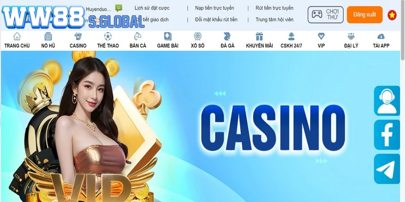 WW88 tự hào là nhà cung cấp hàng đầu các trò chơi Casino trực tuyến